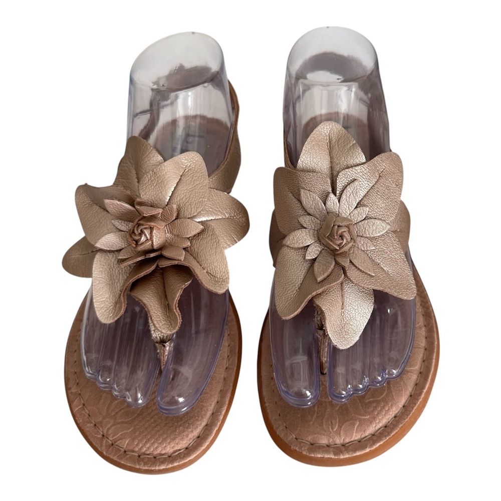 b.o.c. Born Concept Leather Acacia Champagne Floral Sandals